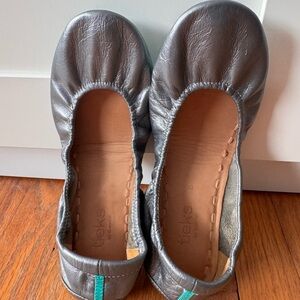 Tieks Silver Leather Ballet Flats